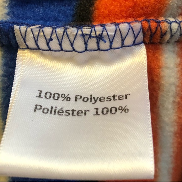 NWT Hanna Andersson Blue & Orange Stripe Pullover Fleece - Picture 9 of 9